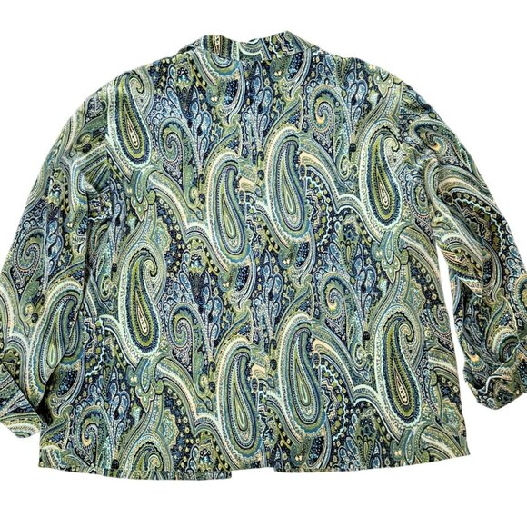 Coldwater Creek Peacock Paisley Jacket Womens Plus Size PXL Open Front Lined - Picture 2 of 14